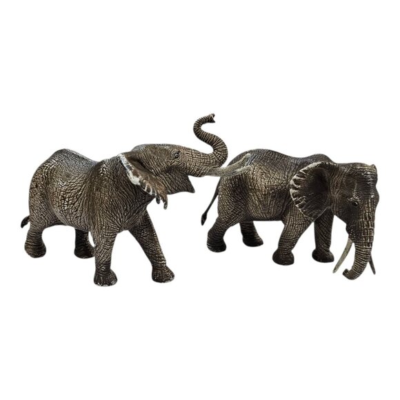 Schleich African Elephants Bull Cow Wild Life Figures Hand Painted Realistic Toy - Picture 2 of 12